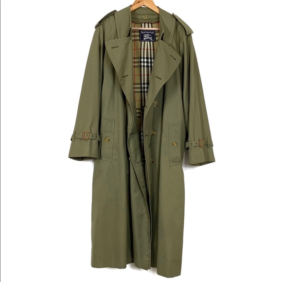 Burberry Other - Burberry Trench Coat Vintage Olive Green Size 38R